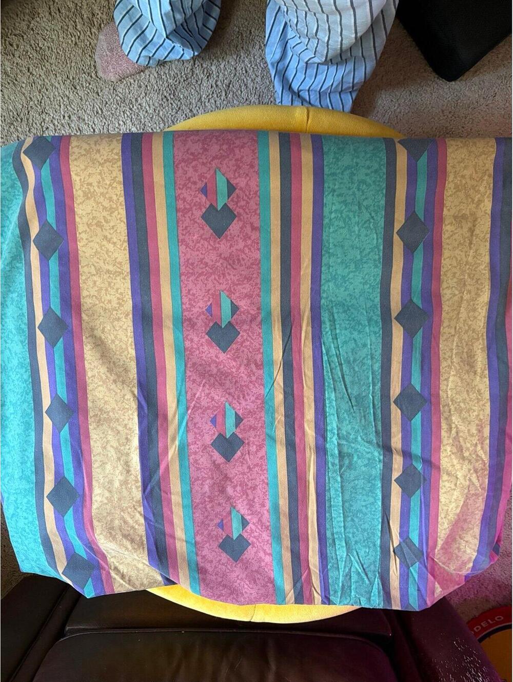 vintage flat sheet Southwestern Aztec-style Queen